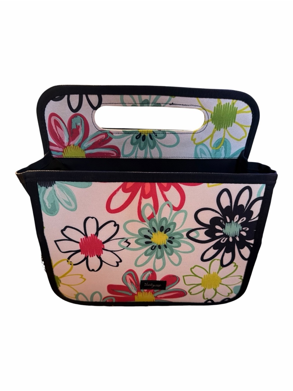 Thirty-One Floral Utility Caddy Organizer Tote Storage Bin Teacher Craft Car